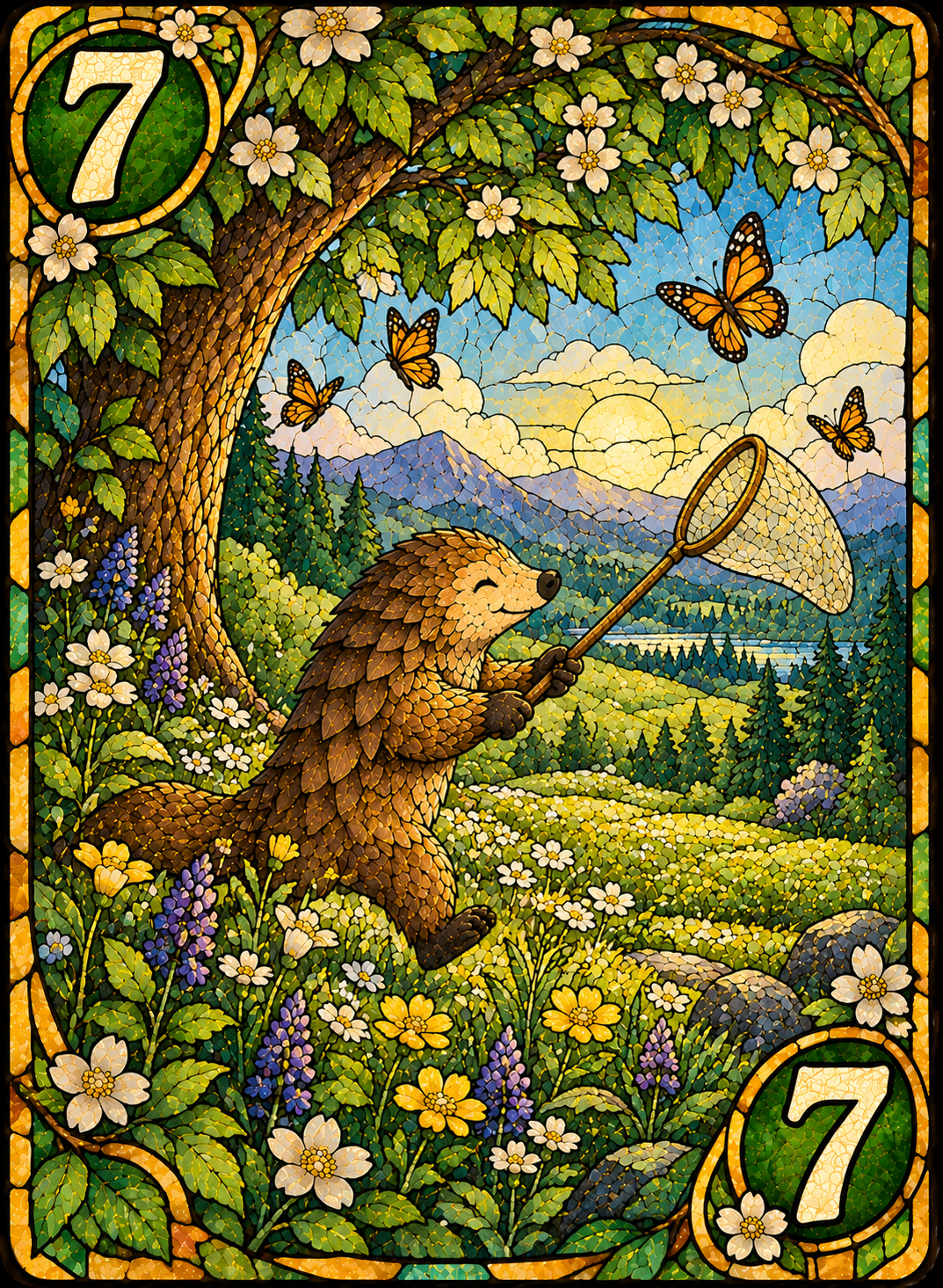 Seed card 7, Pango catching butterflies